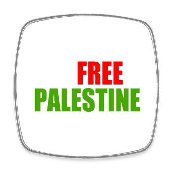 Free palestine - Viereckiger Kühlschrankmagnet - Weiß - Vorne