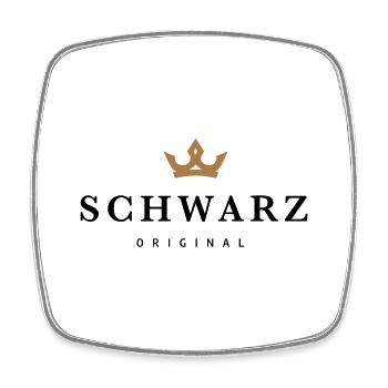 Black - Square fridge magnet - white - Front