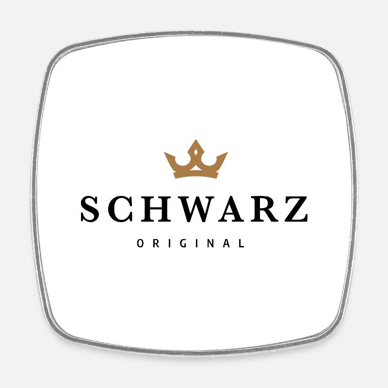 Schwarz - Viereckiger Kühlschrankmagnet - Weiß