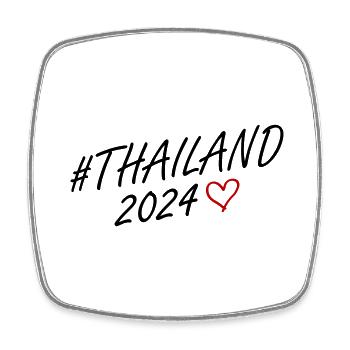 Tournée du cœur de Thaïlande 2024 - Magnet carré - blanc - Devant