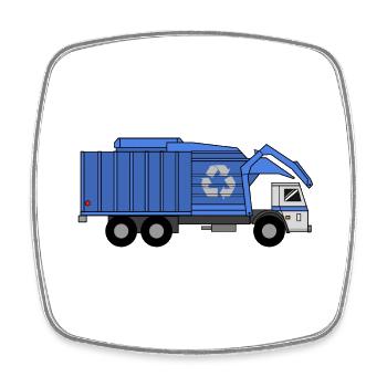 Müllwagen Liebe Müllabfuhr Kind Junge I Geschenk - Viereckiger Kühlschrankmagnet - Weiß - Vorne