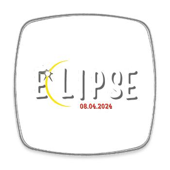 SONNENFINSTERNIS 2024, ASTRONOMIE-LIEBHABER - Viereckiger Kühlschrankmagnet - Weiß - Vorne