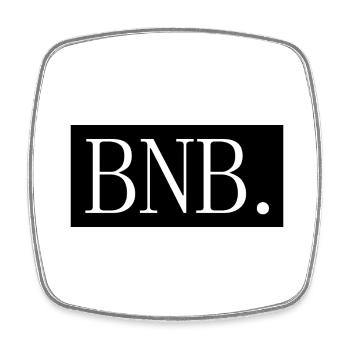 [HD] BNB - Magnet carré - blanc - Devant