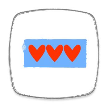 HERZ. HERZ. VALENTINSTAG. LIEBE. LIEBE. PAAR. - Viereckiger Kühlschrankmagnet - Weiß - Vorne