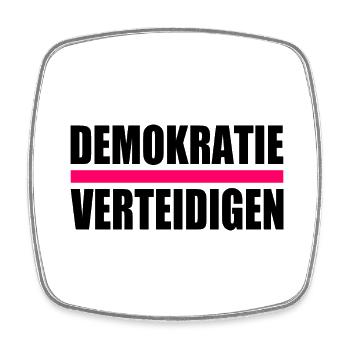 demokratie verteidigen - Viereckiger Kühlschrankmagnet - Weiß - Vorne