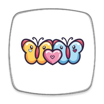 Butterfly Couple Love Couple In Love - Square fridge magnet - white - Front