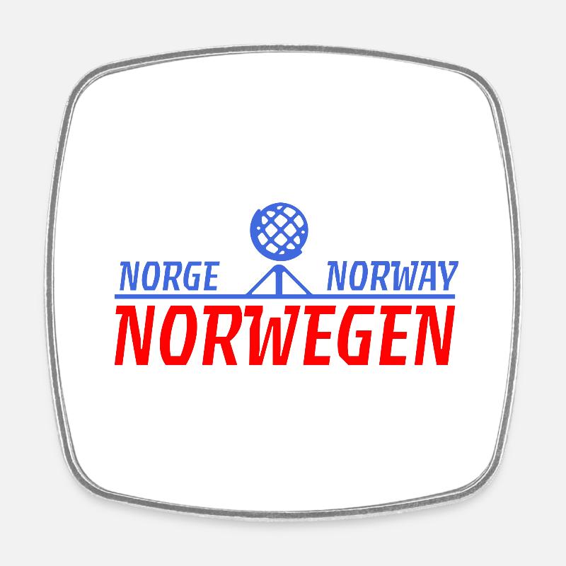 Norge Norway Norway with Arctic Circle - Square fridge magnet - white
