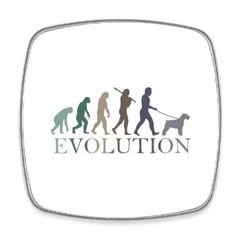 DIE EVOLUTION DES SCHNAUZERS - Viereckiger Kühlschrankmagnet - Weiß - Vorne
