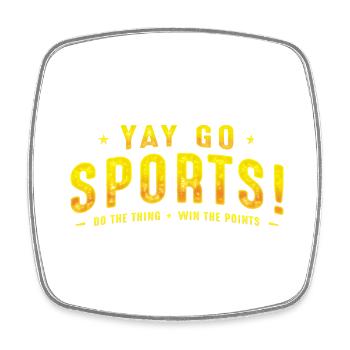Non-Sports Fan Go Sports Yay Sports - Square fridge magnet - white - Front