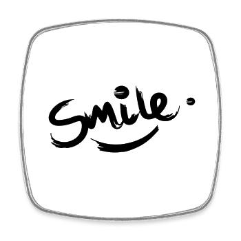 Smile, sprüche, - Viereckiger Kühlschrankmagnet - Weiß - Vorne