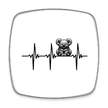 Herzschlag niedlicher australischer Kinder Koala - Viereckiger Kühlschrankmagnet - Weiß - Vorne