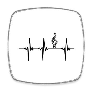 Heartbeat for clef music tattoo - Square fridge magnet - white - Front