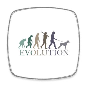 DOBERMAN Evolution - Viereckiger Kühlschrankmagnet - Weiß - Vorne