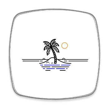 Vacances à Palm Island - Magnet carré - blanc - Devant