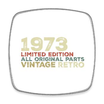 1973 Born Vintage 1973 Retro Geburtstagsgeschenk - Viereckiger Kühlschrankmagnet - Weiß - Vorne