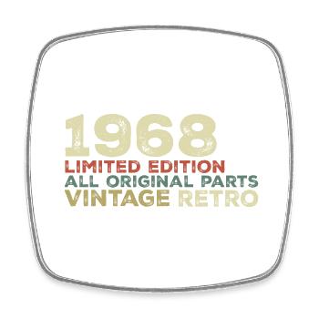 1968 né cadeau d’anniversaire vintage 1968 Retro - Magnet carré - blanc - Devant