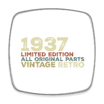 1937 Born Vintage 1937 Retro Geburtstagsgeschenk - Viereckiger Kühlschrankmagnet - Weiß - Vorne