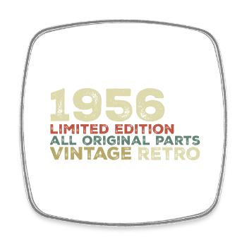 1956 Born Vintage 1956 Retro Geburtstagsgeschenk - Viereckiger Kühlschrankmagnet - Weiß - Vorne