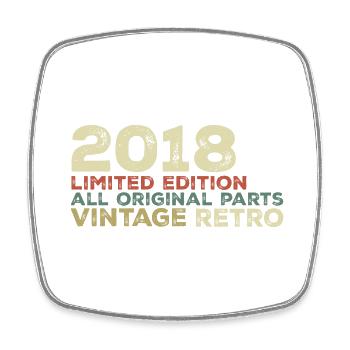 2018 Born Vintage 2018 Retro Birthday Gift - Square fridge magnet - white - Front