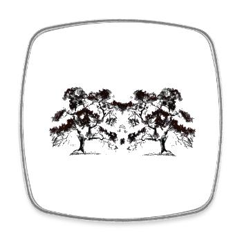 Tree, Trees, Botany, Flora, Forest, Nature - Square fridge magnet - white - Front