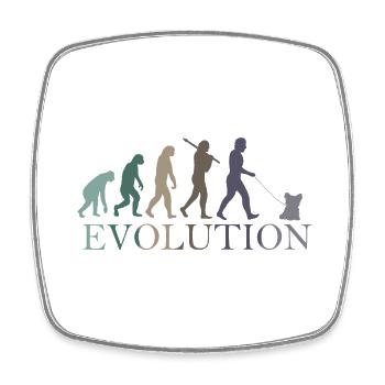 EVOLUTION Yorkshire Terrier - Viereckiger Kühlschrankmagnet - Weiß - Vorne