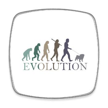 DIE EVOLUTION DES MOPSES - Viereckiger Kühlschrankmagnet - Weiß - Vorne
