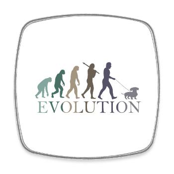 EVOLUTION DES RETRO-DACKELS - Viereckiger Kühlschrankmagnet - Weiß - Vorne