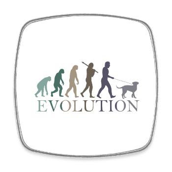 EVOLUTION DES HUNDES - Viereckiger Kühlschrankmagnet - Weiß - Vorne