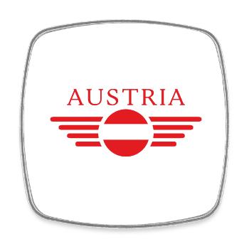 Austria Style Design T-Shirt - Square fridge magnet - white - Front
