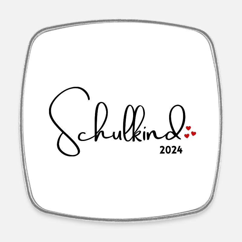 Schulkind 2024 Einschulung Geschenk - Viereckiger Kühlschrankmagnet - Weiß