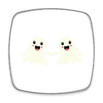 ghosts friends - Viereckiger Kühlschrankmagnet - Weiß - Vorne