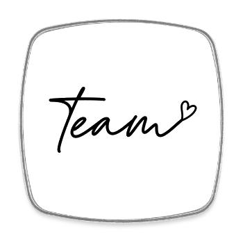 Team with heart - Square fridge magnet - white - Front