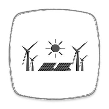 Energies renouvelables - Jour de la Terre - ApriNoeScor - Magnet carré - blanc - Devant