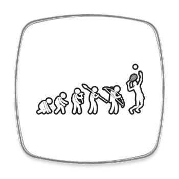 Evolution Tennis Female White Grunge - Viereckiger Kühlschrankmagnet - Weiß - Vorne