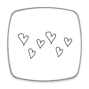 Herzen Liebe symbol Muster Herz - Viereckiger Kühlschrankmagnet - Weiß - Vorne