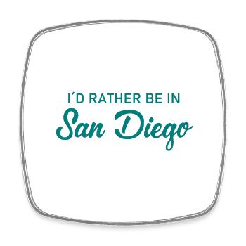 Je préfère être à San Diego - Californie - Amérique - Magnet carré - blanc - Devant