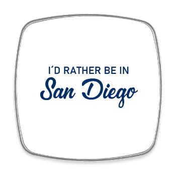 Je préfère être à San Diego - Californie - Amérique - Magnet carré - blanc - Devant