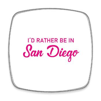Je préfère être à San Diego - Californie - Amérique - Magnet carré - blanc - Devant