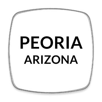 Peoria, Arizona, USA - Square fridge magnet - white - Front