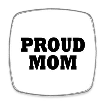 Proud mom - Viereckiger Kühlschrankmagnet - Weiß - Vorne