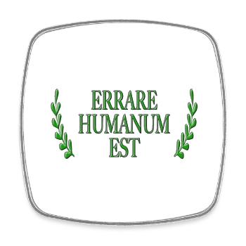 Errare Humanum Est - Viereckiger Kühlschrankmagnet - Weiß - Vorne