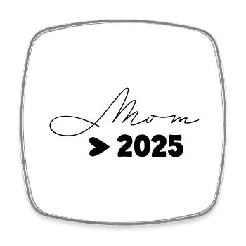 Mom 2025 - Viereckiger Kühlschrankmagnet - Weiß - Vorne
