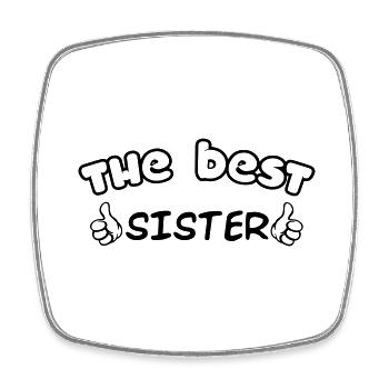 DIE BESTE SCHWESTER - Viereckiger Kühlschrankmagnet - Weiß - Vorne