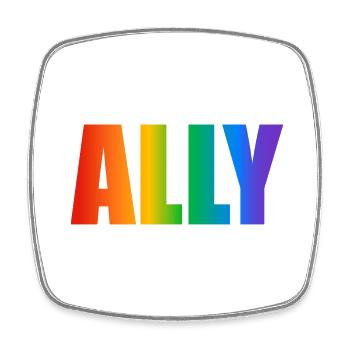 Gay Pride Verbündeter - Viereckiger Kühlschrankmagnet - Weiß - Vorne