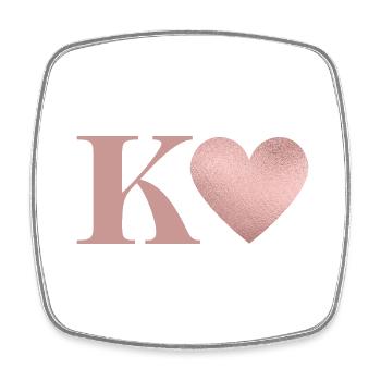 Letter k heart rose gold - Square fridge magnet - white - Front
