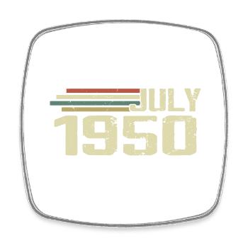 Anniversaire juillet 1950 Année 1950 juillet Né en 1950 - Magnet carré - blanc - Devant