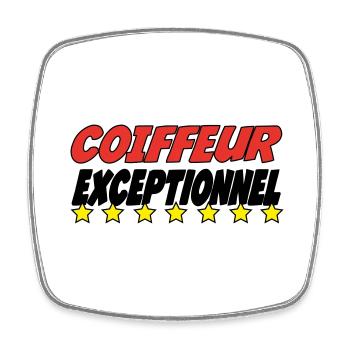 COIFFEUR exceptionnel - Magnet carré - blanc - Devant
