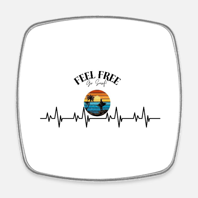 Feel Free Surfer - Magnet carré - blanc