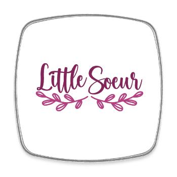Petite Sœur - Little Sister - Square fridge magnet - white - Front