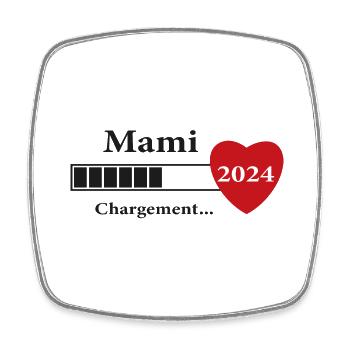Mami - Future Mami Loading - Viereckiger Kühlschrankmagnet - Weiß - Vorne